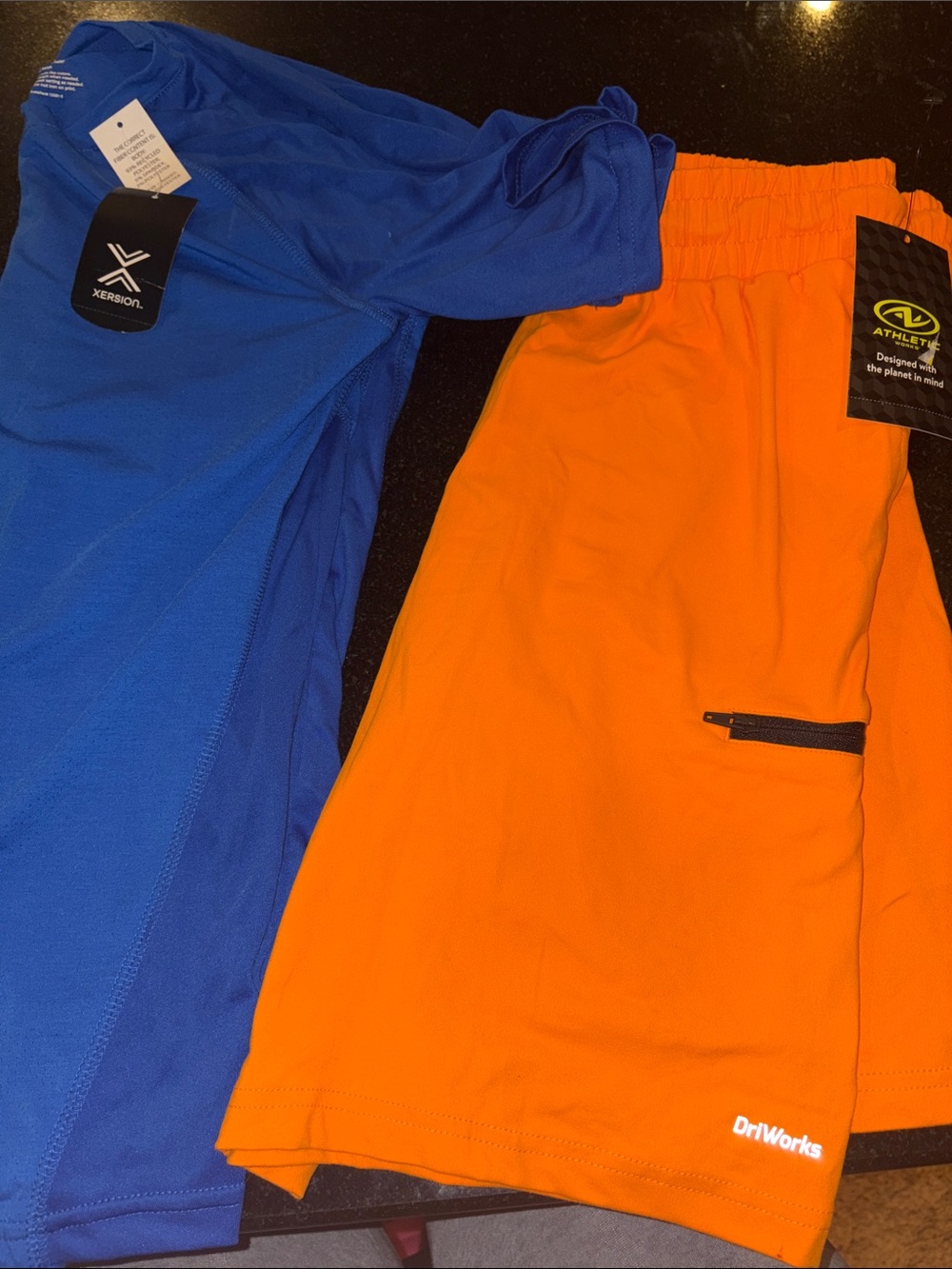 DriFit shirt & orange at Athletic Shorts both size 14/16